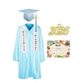 thumbnail image 1 of Odeerbi 5-15 Años Chicos Niñas Vestido de Graduación Conjunto Vestido Brillante Con Gorra, Estoro Y Tarjeta de Diploma Traje de 4 Piezas Para La Ceremonia de Graduación, 1 of 7