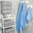 thumbnail image 2 of 6-Piece Winter Towel Set, Ultra Soft Absorbent Cotton Bath Towels for Bathroom, 600 GSM Thick Quick-Dry Hotel Luxury Spa Towels, 4 Bath Towels 2 Washcloths, Idea Gift, White, 2 of 9