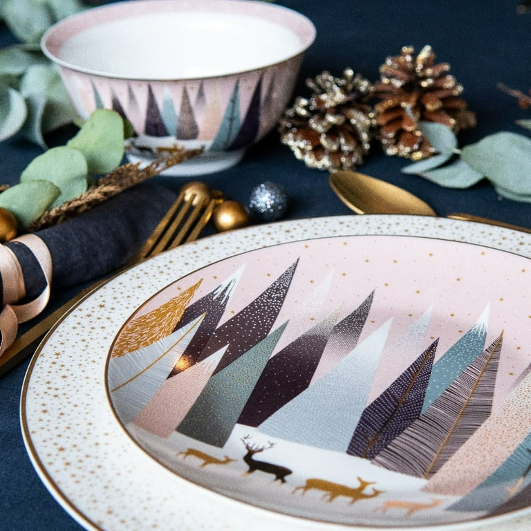 Sara Miller London for Portmeirion Frosted Pines Dessert Plates