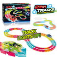 thumbnail image 1 of Tradeopia 2-in-1 Tracks Glow in Dark & LED Lights Race Track Car Set, 1 of 7