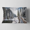 thumbnail image 2 of Designart Winter Morning Panorama - Landscape Photography Throw Pillow - 12x20, 2 of 5