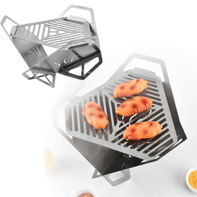 Outdoor Barbecue Rack Triangle Barbecue Stove Household Stainless Steel Card Stove Portable Mini Barbecue Rack