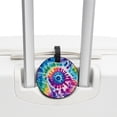 thumbnail image 3 of tie dye73 2pcs PU Leather Round Bag Tags with Privacy Cover and Name ID Tag - Suitcase Tags for Travel Luggage, Handbags, Backpacks, School Bags, 3 of 6