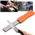 thumbnail image 2 of Double Sided Knife Sharpener Orange Diamond Portable Outdoor Sharpening Stone Tools, 2 of 5