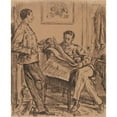 thumbnail image 2 of Charles Samuel Keene 15x18 Gold Ornate Wood Frame and Double Matted Museum Art Print Titled - The Queen's English; an IIllustration in ‘Punch’, Aug. 11, 1877 (ca. 1877), 2 of 4