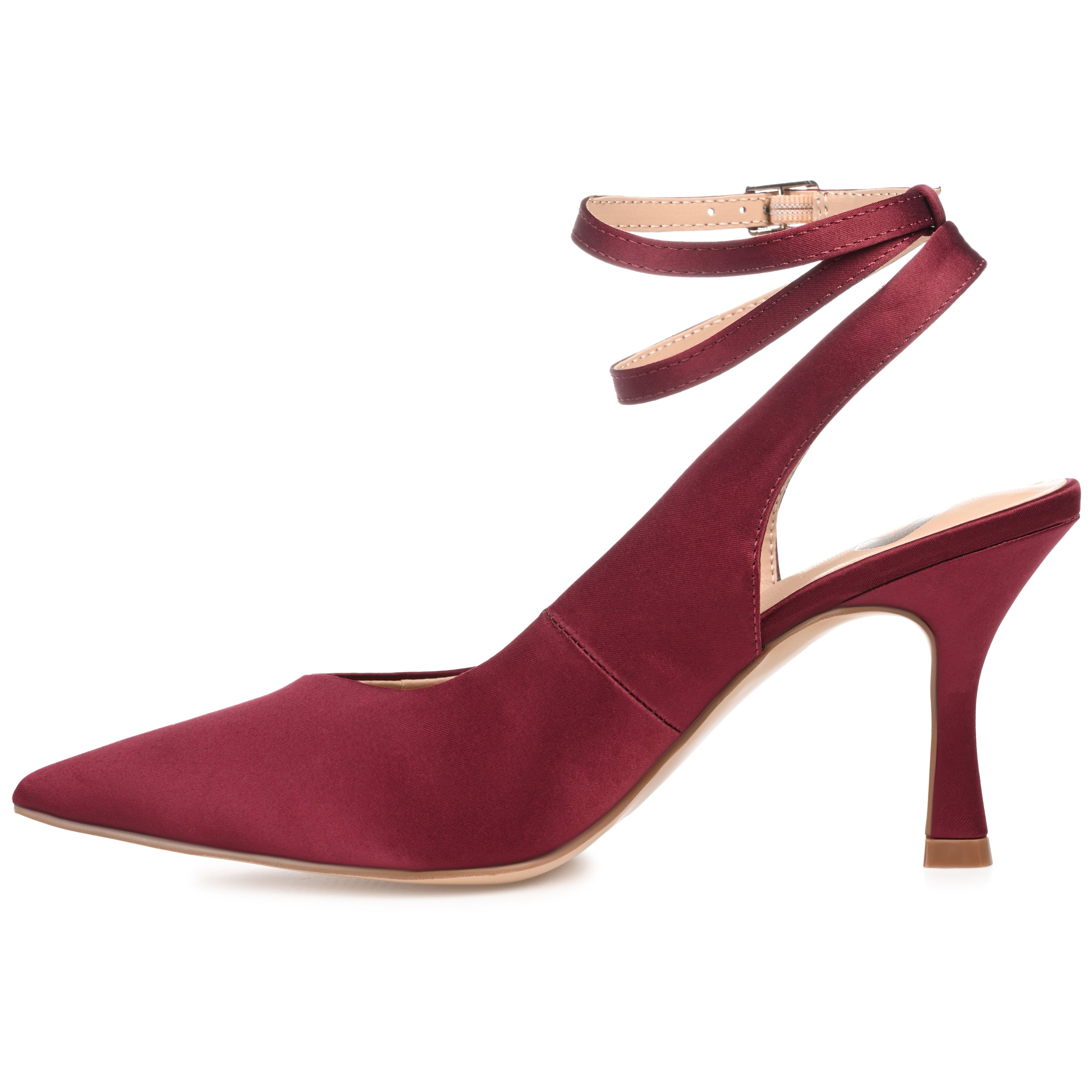 Journee Womens Marcella Buckle Mid Stiletto Pointed Toe Pumps, Widths Available