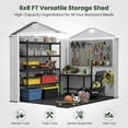 thumbnail image 6 of Homall 6x8ft Outdoor Resin Storage Shed with Window,Weather-Resistant, Easy Assembly, Wood-Effect Outdoor Shed for Garden & Tool Storage ,Light Gray, 6 of 7