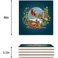 thumbnail image 3 of RYLABLUE Merry Christmas Santa Claus Set of 6 Coaster for Drinks, Absorbent Ceramic Stone Coasters Cup Mat with Cork Base for Home Kitchen Room Coffee Table Bar Decor, 3 of 4