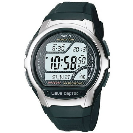 casio atomic digital watch silver