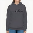 thumbnail image 2 of Women's  ECG Pattern Design 330 Gram Hoodie Kangaroo Pouch, 2 of 10
