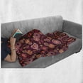 thumbnail image 6 of Floral Soft Flannel Fleece Throw Blanket, Vintage Rich Foliage Pattern Ornamental Spring Flowers and Circles, Cozy Plush for Indoor and Outdoor Use, 70" x 90", Orange Maroon and Yellow, by Ambesonne, 6 of 6