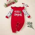 thumbnail image 2 of Likimi Baby Toddler Christmas Girls Jumpsuit Print Long Sleeve Onesie Fashion Casual Relaxed Spring Fall Homewear Size 3-6 Months Watermelon Red, 2 of 6