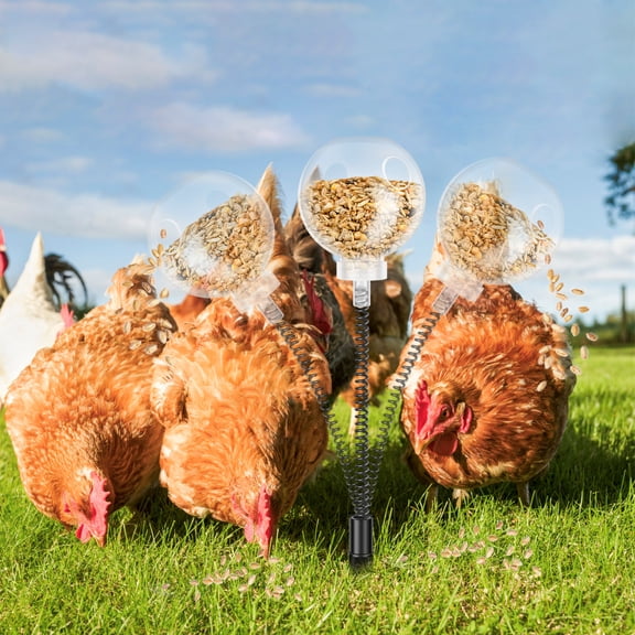 LINFANG 2 Pack Peck Toy Lightweight Chicken Treat Dispenser Interactive Chicken Slow Feeder Toy Fun Chicken Enrichment Toys for Hens Ducks Large Birds Parrots