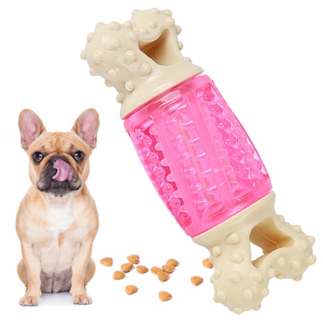 Bone Shaped Dog Toy Rubber Funny Interactive Puppy Squeaky Toy Pet Chewing Toy
