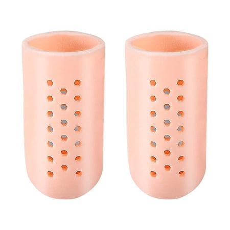 Gel Toe Protector Silicone Toe Caps Toe Sleeve Protectors Pain for Corns Blisters and Ingrowns Toenails s Natural Pumice Stone for Feet (Khaki, XS)