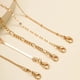 thumbnail image 4 of Golden six piece set Chain Bracelet Sets for Women Dainty Link Paperclip Bracelets Cuba Stackable Layered Link Bracelet, 4 of 5