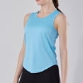 thumbnail image 2 of Miluxas Women's Lightweight Workout Tank Top – Curved Hem Moisture Wicking Athletic Solid Vests Casual Outdoor Active Wear Sky Blue, 2 of 6