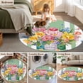 thumbnail image 5 of Round Rugs 7Ft, Watercolor Floral Round Area Rug Washable Indoor Throw Carpet, Spring Flowers Butterflies Leaves Green Large Non Slip Circle Rug for Dining Room Playroom Home Decor Aesthetic, 5 of 8