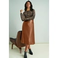 thumbnail image 5 of Jessica London Women's Plus Size Faux Leather Midi Skirt, 5 of 5
