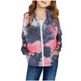 thumbnail image 1 of PMVFHDE Liquidation Veste Fille Automne et Hiver Imprimé Poche Zippée Sweat à Capuche Cardigan Veste Noire, 3-4 Ans, 1 of 4