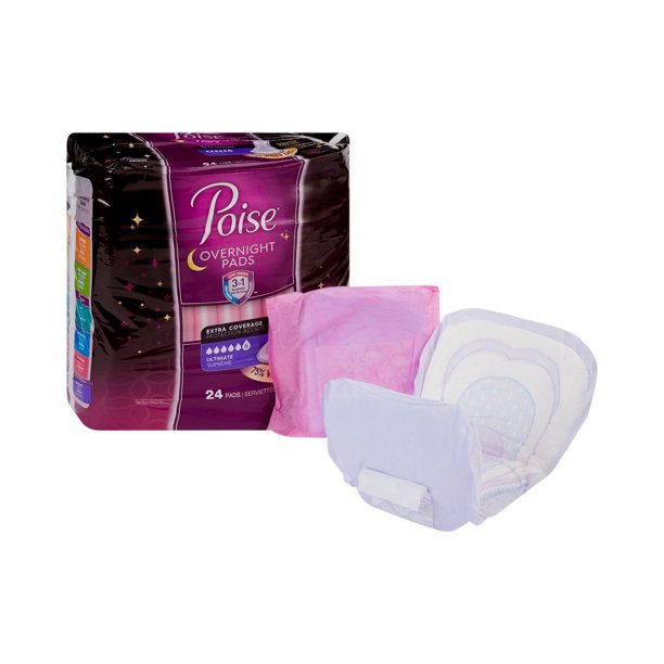 Poise Female Incontinent Pad Daytime / Overnight 16.2 Inch Length 46995
