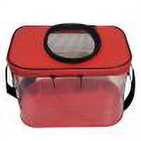 Cubo De Pescado Cubo de pescado transparente Caja de pesca Tragaluz plegable Cubo transpirable (rojo)