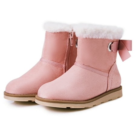 Weestep Girls Winter Snow Warm Fur Ankle Flat Boots (Toddler/Little Kid)