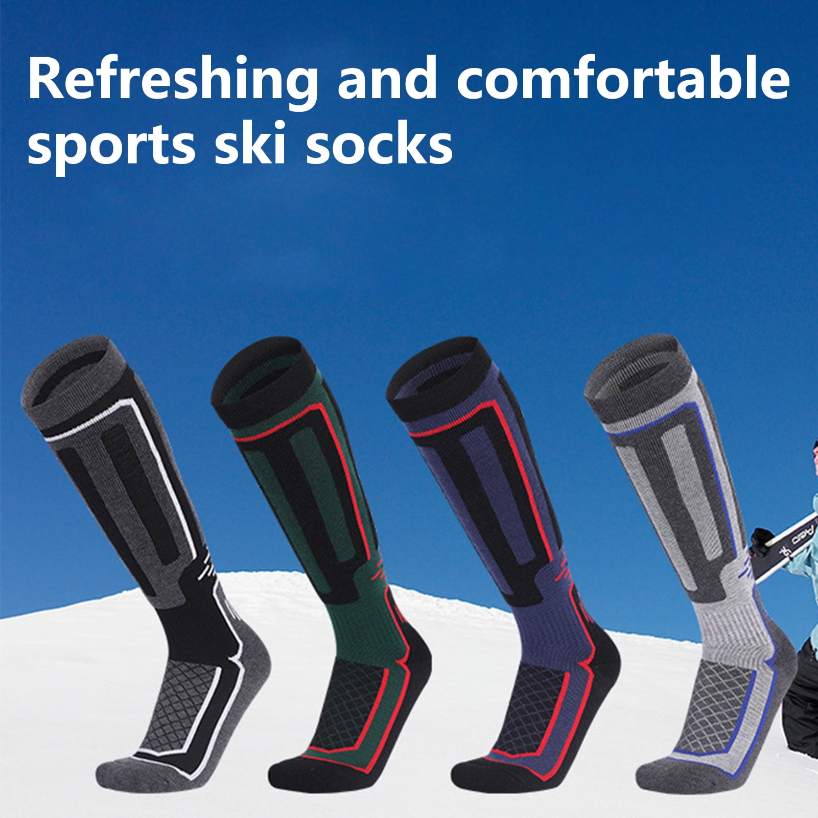 Merino Wool Ski Socks, Cold Weather Socks for Snowboarding, Snow