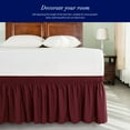 thumbnail image 2 of Subrtex Elastic Wrap Around Bed Skirt Dust Ruffle Smooth Soft Bed Frame Cover 15-inch Drop (Full, Wine), 2 of 6
