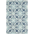 thumbnail image 2 of SAFAVIEH Four Seasons Katelynn Damask Polyester Area Rug, Blue/Ivory, 5' x 8', 2 of 7