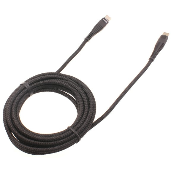 6ft PD Cable Type-C to USB-C Charger Cord Power Wire Sync Braided Fast N1D for Motorola Moto G Power (2020),Fast,E (2020), One 5G, Razr (2020),(2019) - Nokia 3.1, 7.1, 8, C2 Tava, C5 Endi