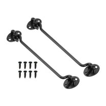 Uxcell 8 Inch Hook Eye Latch, 2 Pack Stainless Steel Privacy Hook and Eye Latch Gate Latch Lock, Black