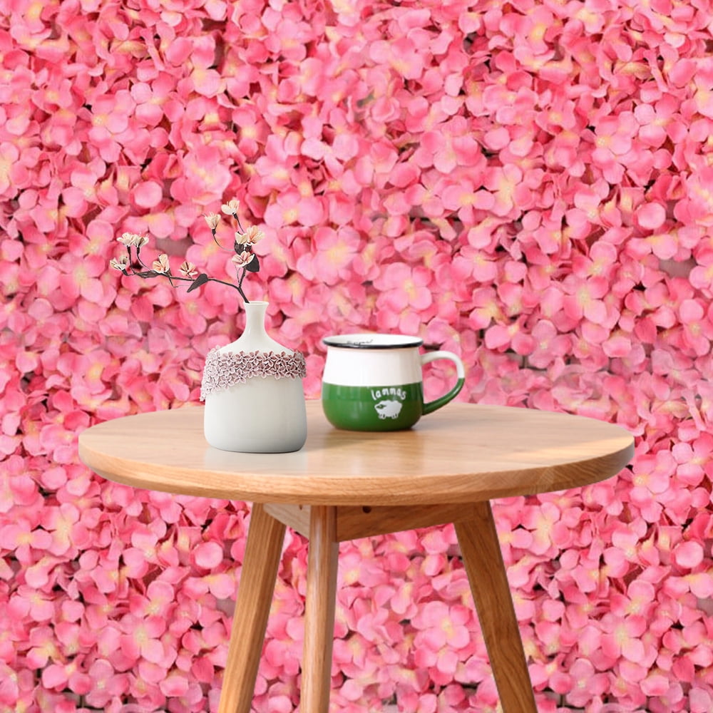 Miumaeov 10 Pieces 24" x 16" Artificial Pink Flower Mat Panels Wall