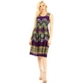 thumbnail image 5 of Sakkas Darcia Women's Casual Summer Cocktail Elastic Stretchy Dashiki Print Dress - Purple - One Size, 5 of 5