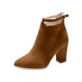 thumbnail image 2 of Fesfesfes Faux-Leather Boots for Women Mid-heel Winter Casual Color Suede Thick Soled Ankle Boots With Belt Buckle 9.5(43), 2 of 8