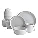 thumbnail image 3 of Gibson Home Zuma 16 Piece Round Kitchen Dinnerware Set, Dishes, Plates, Bowls, Mugs, Service for 4, Matte Stoneware, White, 3 of 4