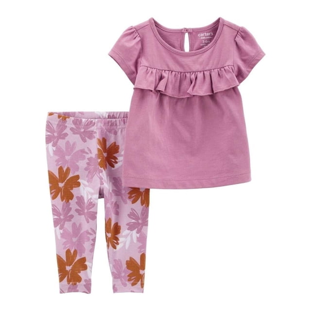 Conjunto Carter's Child of Mine Talla 0-3 M Con Estampado Floral en pants para Niña Multicolor