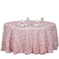 Efavormart 120" Wholesale Round Table Cover BLUSH Grandiose Rosette 3D Satin Tablecloth For
