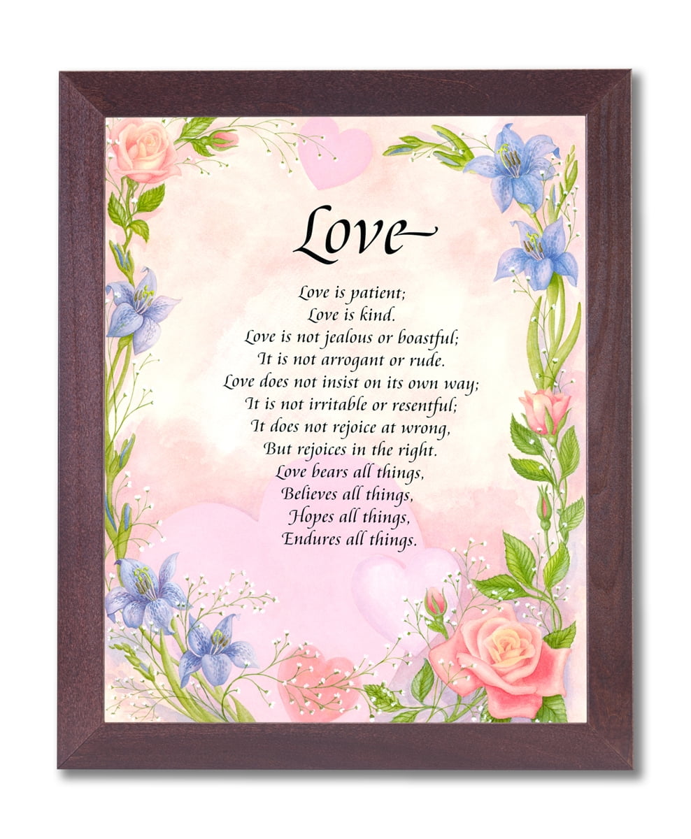 Love Poem Motivational Flower Wall Picture Cherry Framed ...