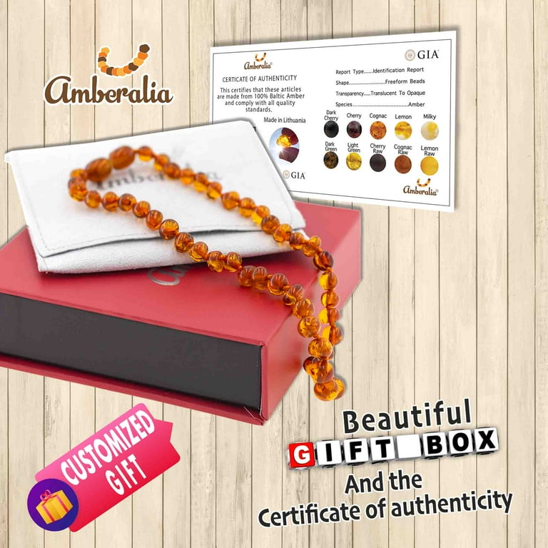 Amberalia knotted Baltic Amber Necklace GIA Certificated