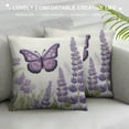 thumbnail image 3 of COMIO  Spring Lavender Pillow Cover  Purple Flowers Throw Pillow Covers Summer Watercolor Floral Decorations Cushion Covers Farmhouse Home Decor for Sofa Couch Outdoor, 3 of 5