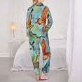 thumbnail image 6 of Goofa Retro Seamless Flying Butterflies Printed Women’s 2 Piece Pajama Set Super,Pajamas Women's Long Sleeve Sleepwear Soft Button Down Loungewear Pjs Lounge Set Nightwear-XX-Large, 6 of 9