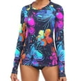 thumbnail image 4 of ALAZA Womens UPF 50+ Rash Guard Magic Flower Long Sleeve UV Protection Sun Shirts Tops XL, 4 of 7