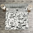 thumbnail image 3 of Ambesonne Tribal Quilted Bedspread Set 3 Pcs, Pattern Animal, King Size, Black and White, 3 of 3