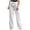 Beige, variant on Women's Plus Size Cotton Linen Pants Moisture Wicking Pants Wide Leg Trousers Solid Color Beige L