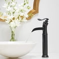 thumbnail image 4 of Oil Rubbed Bronze Bathroom Sink Faucet 1Handle Tall Waterfall Vessel Mixer Drain, 4 of 12