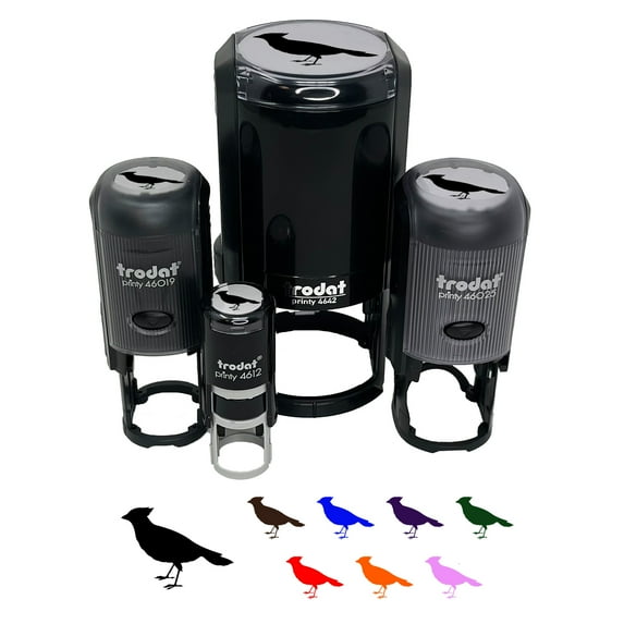 Cardinal Bird Standing Solid Self-Inking Rubber Stamp Ink Stamper - Lime Green Ink - Medium 1 Inch