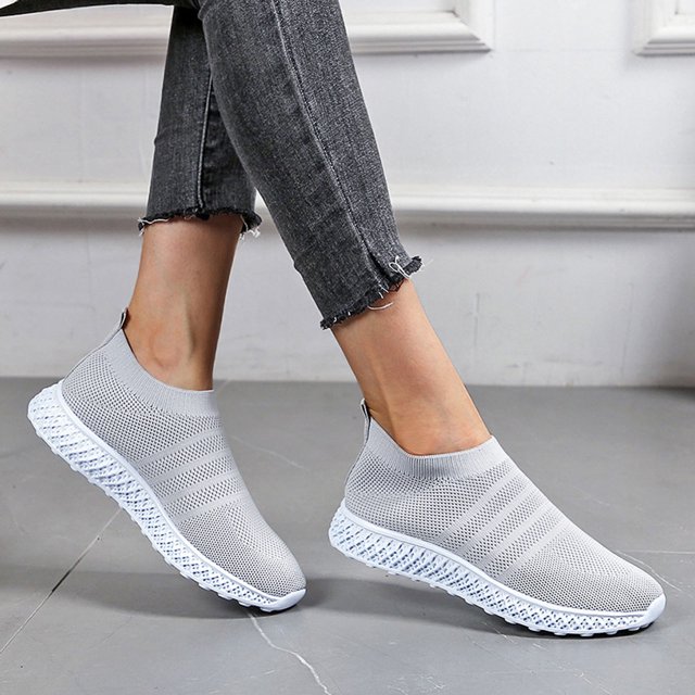 LSLJS Espadrilles de Course Décontractées pour Femmes en Tricot à Semelle Rehaussée Respirante à Semelle Souple, Espadrilles pour Femmes