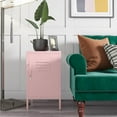 thumbnail image 2 of Novogratz Cache Metal Locker Style Living Room End Table, Bashful Pink, 2 of 12