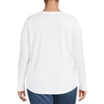 thumbnail image 2 of Terra & Sky Women's Plus Size V-Neck T-Shirt with Long Sleeves, 2- Pack, 2 of 6
